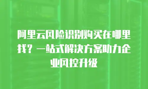 阿里云风险识别购买在哪里找？一站式解决方案助力企业风控升级