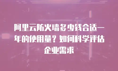 阿里云防火墙多少钱合适一年的使用量？如何科学评估企业需求