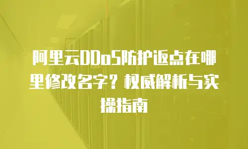 阿里云DDoS防护返点在哪里修改名字？权威解析与实操指南