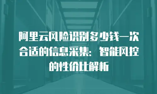 阿里云风险识别多少钱一次合适的信息采集：智能风控的性价比解析
