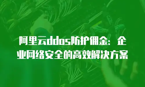 阿里云ddos防护佣金：企业网络安全的高效解决方案