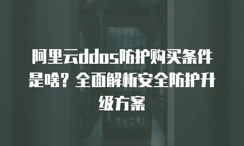 阿里云ddos防护购买条件是啥？全面解析安全防护升级方案