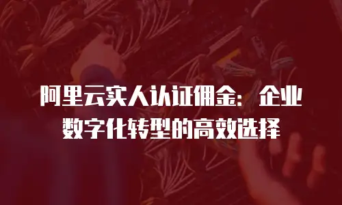 阿里云实人认证佣金：企业数字化转型的高效选择