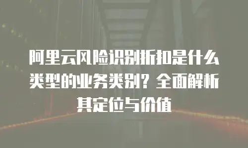 阿里云风险识别折扣是什么类型的业务类别？全面解析其定位与价值