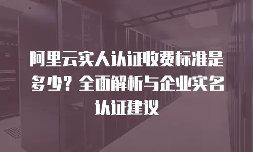 阿里云实人认证收费标准是多少？全面解析与企业实名认证建议