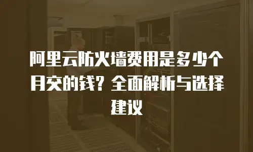 阿里云防火墙费用是多少个月交的钱？全面解析与选择建议