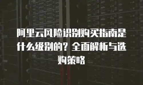 阿里云风险识别购买指南是什么级别的？全面解析与选购策略
