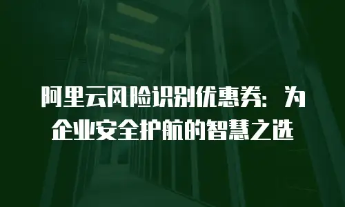 阿里云风险识别优惠券：为企业安全护航的智慧之选
