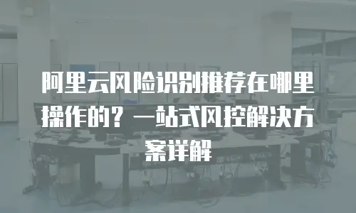 阿里云风险识别推荐在哪里操作的？一站式风控解决方案详解