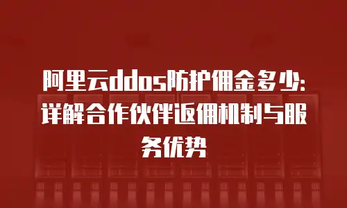 阿里云ddos防护佣金多少：详解合作伙伴返佣机制与服务优势