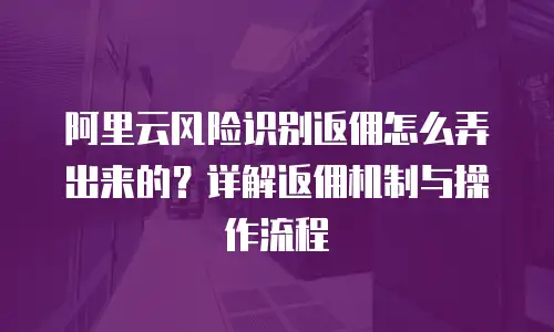 阿里云风险识别返佣怎么弄出来的？详解返佣机制与操作流程