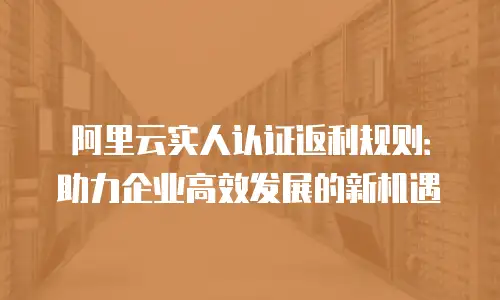 阿里云实人认证返利规则：助力企业高效发展的新机遇