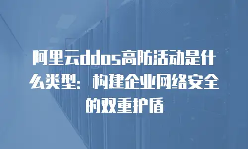 阿里云ddos高防活动是什么类型：构建企业网络安全的双重护盾