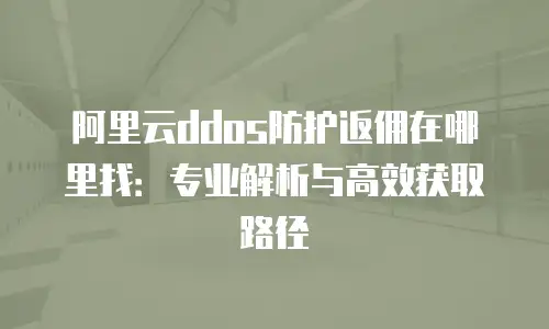 阿里云ddos防护返佣在哪里找：专业解析与高效获取路径