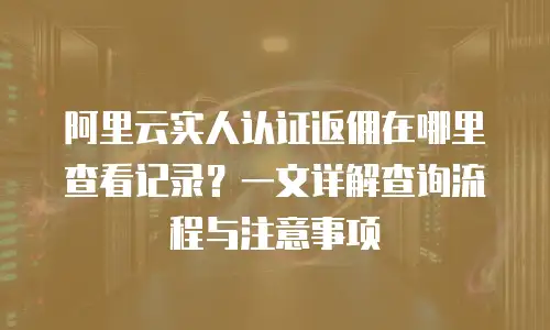 阿里云实人认证返佣在哪里查看记录？一文详解查询流程与注意事项