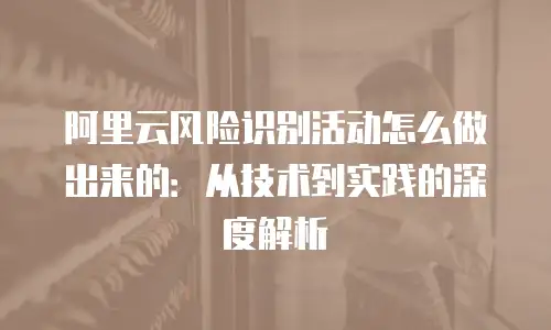阿里云风险识别活动怎么做出来的：从技术到实践的深度解析