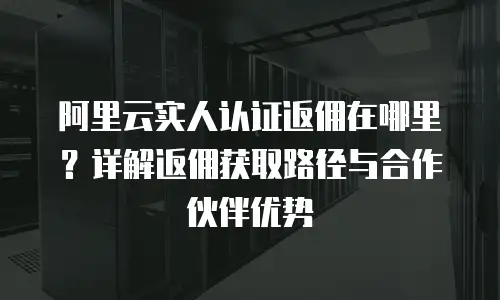 阿里云实人认证返佣在哪里？详解返佣获取路径与合作伙伴优势