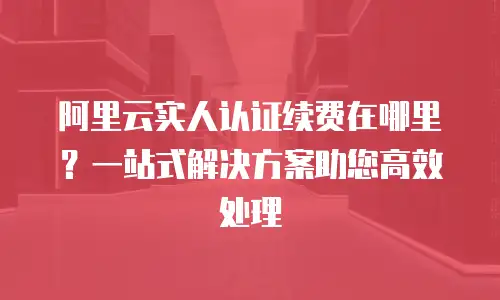 阿里云实人认证续费在哪里？一站式解决方案助您高效处理