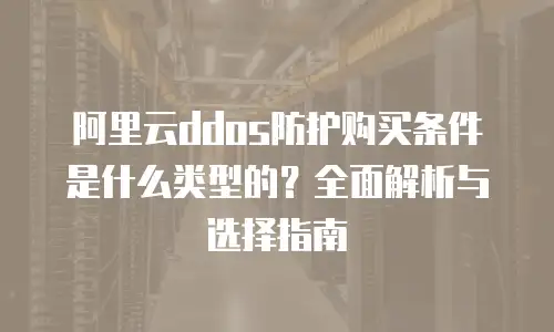 阿里云ddos防护购买条件是什么类型的？全面解析与选择指南