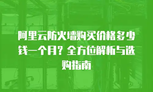 阿里云防火墙购买价格多少钱一个月？全方位解析与选购指南