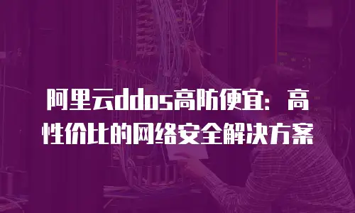 阿里云ddos高防便宜：高性价比的网络安全解决方案