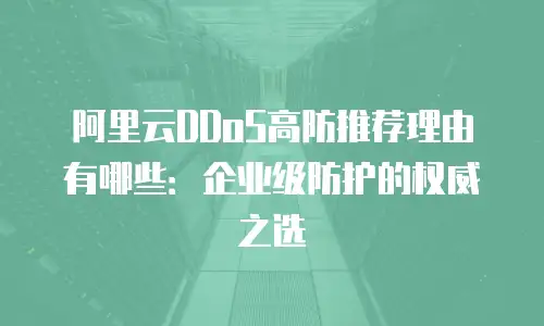 阿里云DDoS高防推荐理由有哪些：企业级防护的权威之选