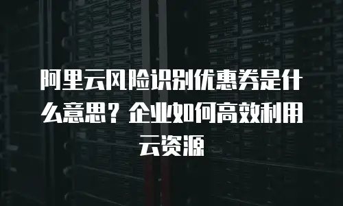 阿里云风险识别优惠券是什么意思？企业如何高效利用云资源