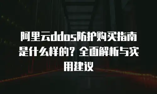 阿里云ddos防护购买指南是什么样的？全面解析与实用建议