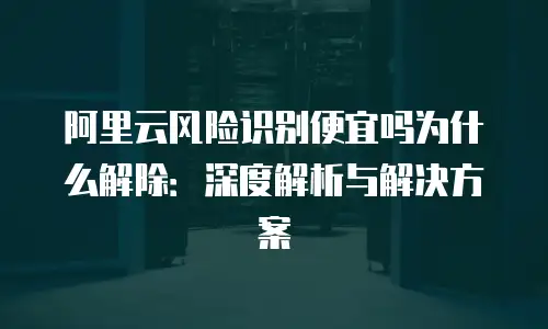 阿里云风险识别便宜吗为什么解除：深度解析与解决方案