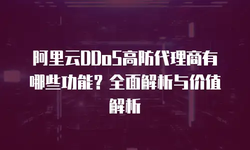 阿里云DDoS高防代理商有哪些功能？全面解析与价值解析