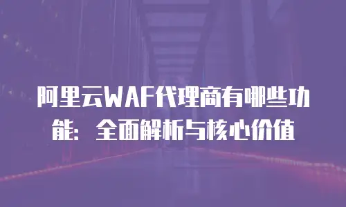 阿里云WAF代理商有哪些功能：全面解析与核心价值