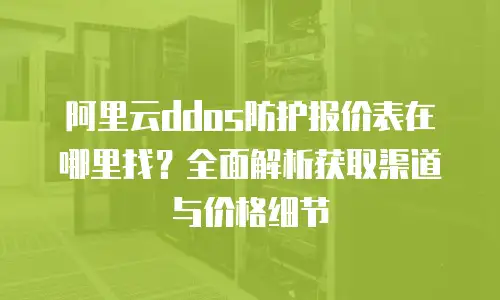 阿里云ddos防护报价表在哪里找？全面解析获取渠道与价格细节