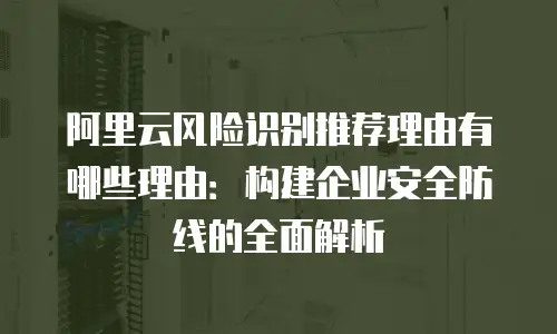 阿里云风险识别推荐理由有哪些理由：构建企业安全防线的全面解析