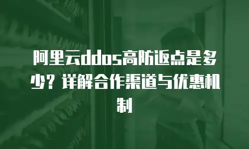阿里云ddos高防返点是多少？详解合作渠道与优惠机制