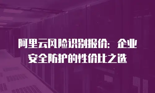 阿里云风险识别报价：企业安全防护的性价比之选