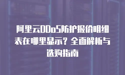 阿里云DDoS防护报价明细表在哪里显示？全面解析与选购指南