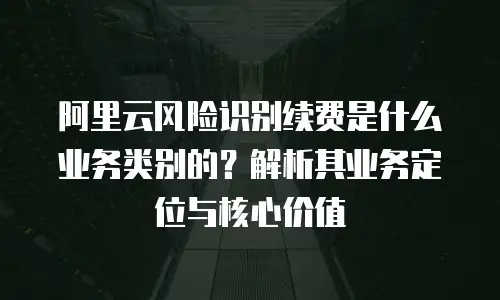 阿里云风险识别续费是什么业务类别的？解析其业务定位与核心价值