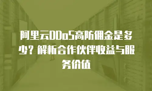 阿里云DDoS高防佣金是多少？解析合作伙伴收益与服务价值