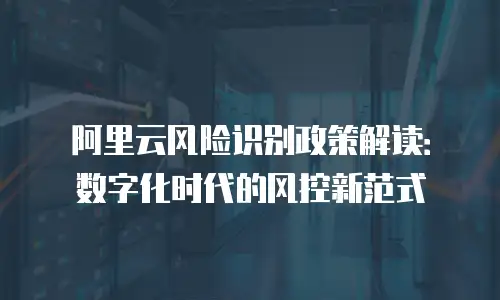阿里云风险识别政策解读：数字化时代的风控新范式