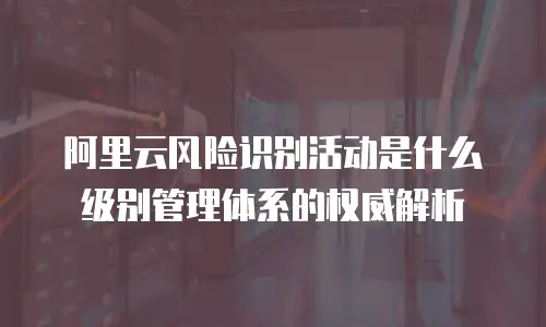 阿里云风险识别活动是什么级别管理体系的权威解析