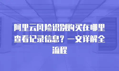 阿里云风险识别购买在哪里查看记录信息？一文详解全流程
