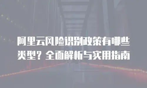 阿里云风险识别政策有哪些类型？全面解析与实用指南