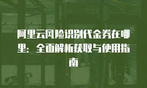 阿里云风险识别代金券在哪里：全面解析获取与使用指南