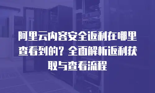 阿里云内容安全返利在哪里查看到的？全面解析返利获取与查看流程