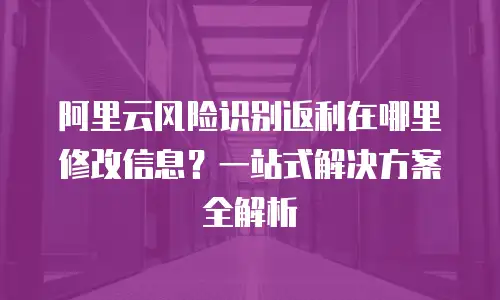 阿里云风险识别返利在哪里修改信息？一站式解决方案全解析