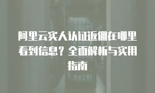 阿里云实人认证返佣在哪里看到信息？全面解析与实用指南