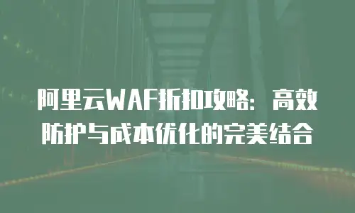 阿里云WAF折扣攻略：高效防护与成本优化的完美结合
