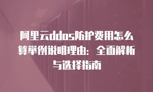 阿里云ddos防护费用怎么算举例说明理由：全面解析与选择指南