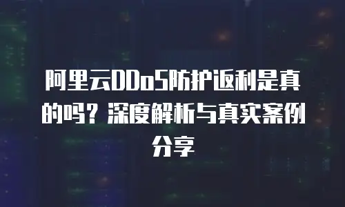 阿里云DDoS防护返利是真的吗？深度解析与真实案例分享