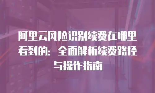 阿里云风险识别续费在哪里看到的：全面解析续费路径与操作指南